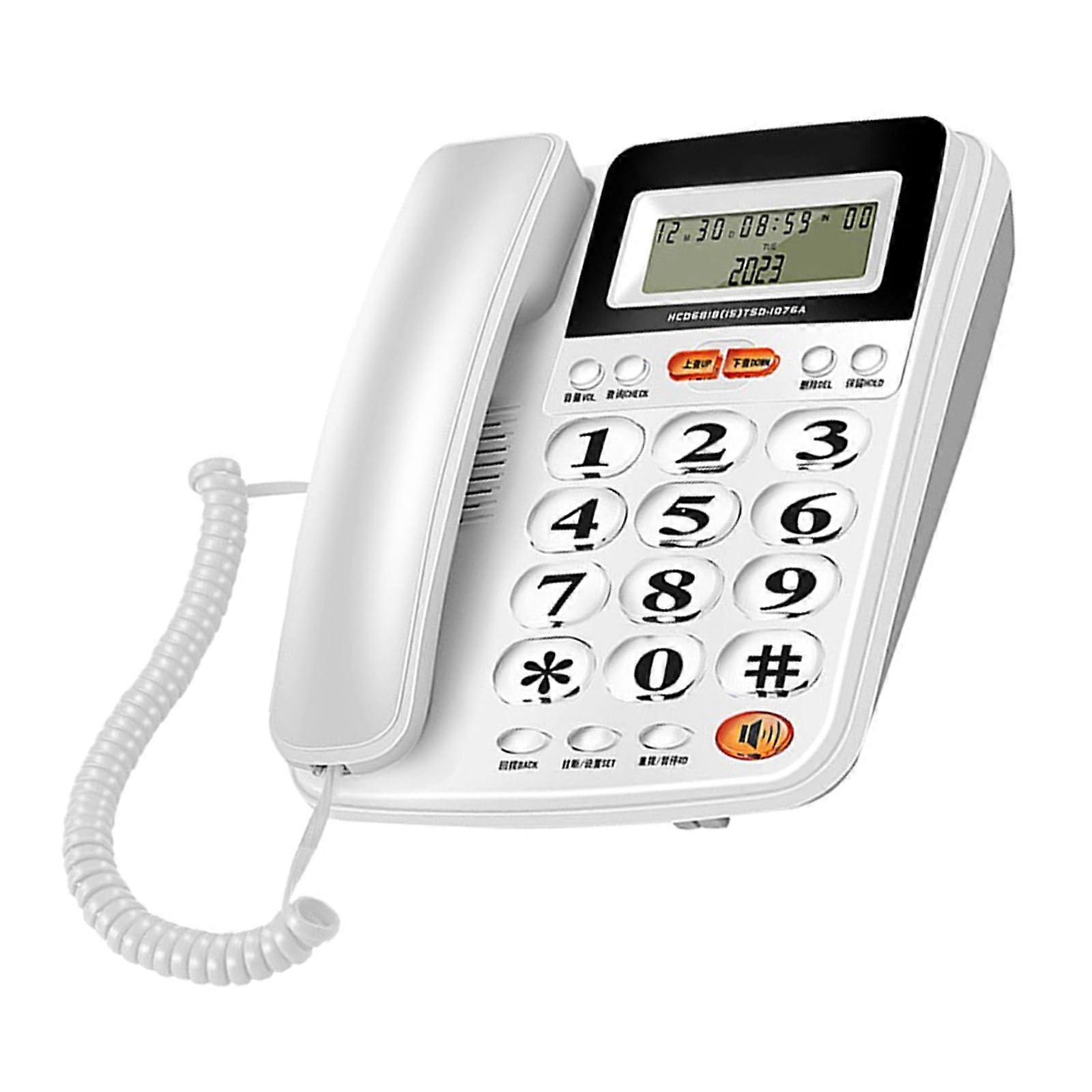 Corded Phone Landline Office Telephone With Caller Display And Speed Dial White For Hotels And Businesses
