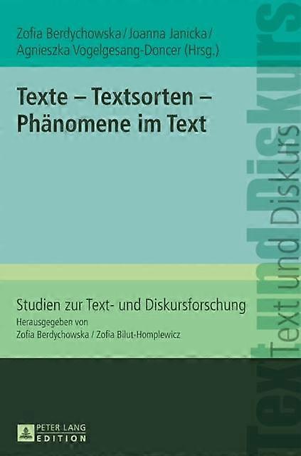 Texte  Textsorten  Phaenomene Im Text Hardback Book