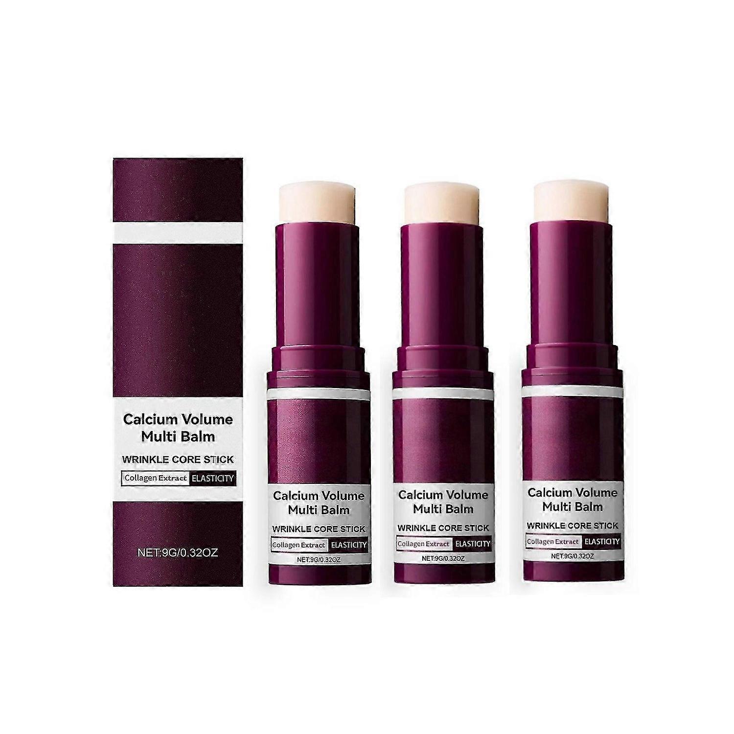 Calcium Multi Balm, Calcium Volume Multi Balm, Wrinkle Core Stick, Collagen Moisturing Stick, Anti-aging & Hydrating & Firming, Suitable for Eyes, Fac