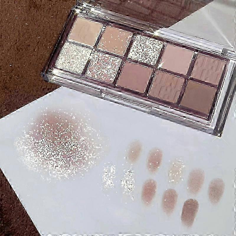10 Colors Matte Glitter Eyeshadow Palette Shimmer Pearly Waterproof Long