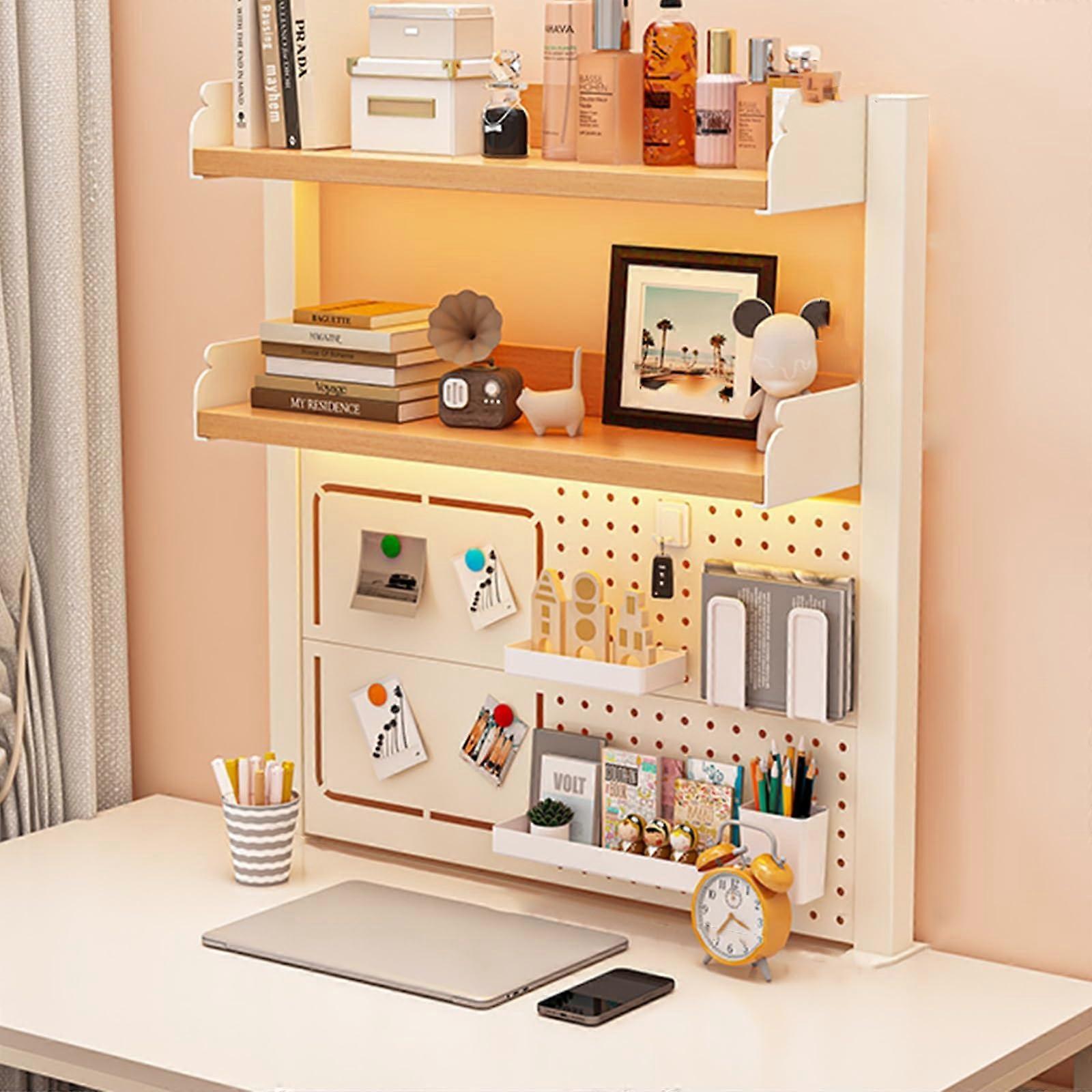 Clamp On Desk Organizer Shelf Desktop Bookshelf For Dorm And Student Adjustable ClampOn Shelf Woodb 100x95 cm 39x37 in
