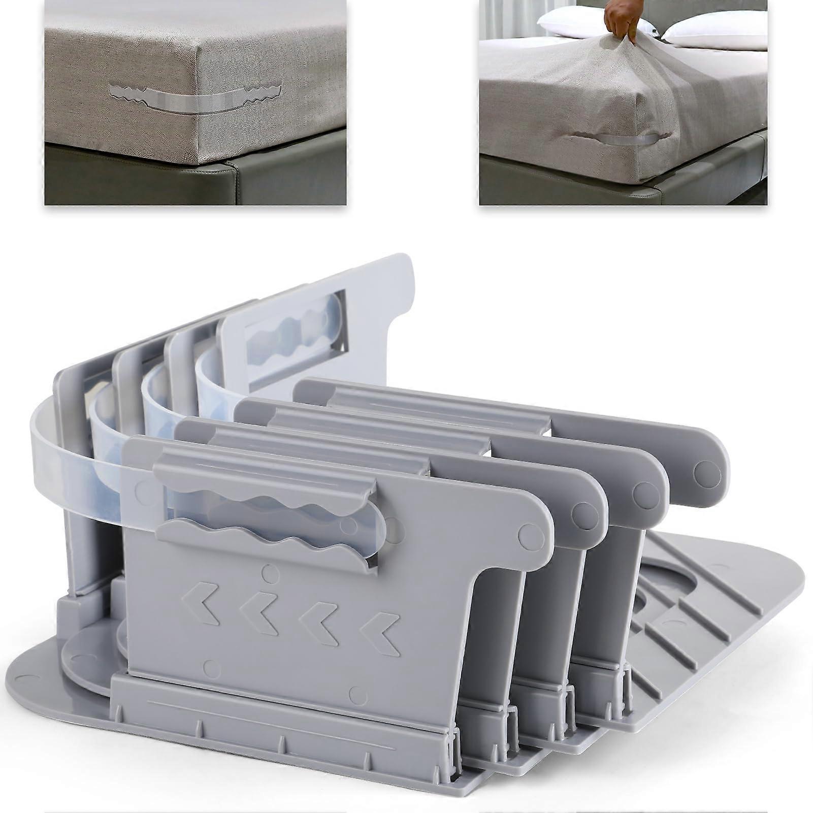 Bed Sheet Holders For Corners Sheet Clips All Mattress Types Fitted Sheet Holders Easy Installation White Gray