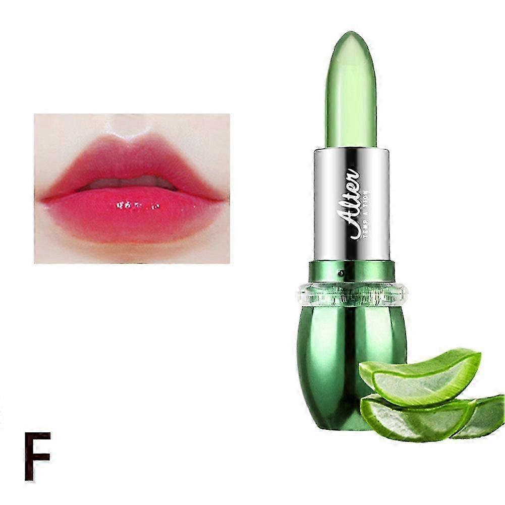 06 Ruby Red (F) $ Aloe Vera Jelly Color Changing Lipstick No Fading No Stain Waterproof Moisturizing