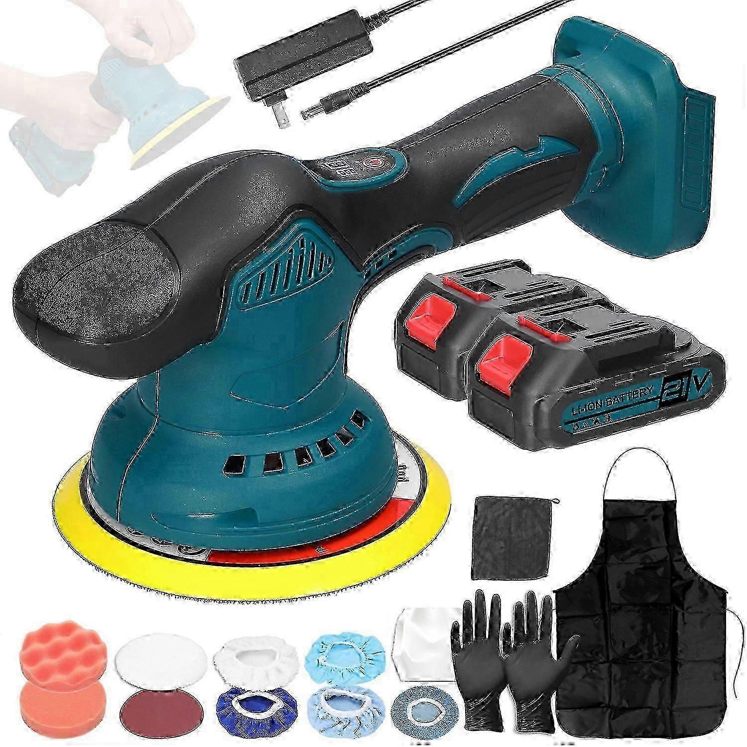 21V Cordless Car Polisher 6-Speed Adjustable Electric Polishing Machine for Auto Detailing & Multi-Surface Use