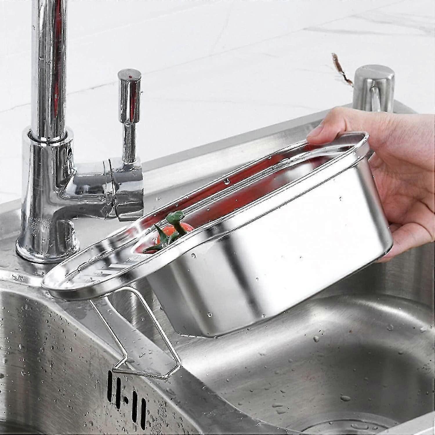 キッチンシンクストレーナーバスケット、多目的コーナーシンクストレーナーフードキャッチャー残り物ゴミ保管、ステンレススチールドレンバスケット