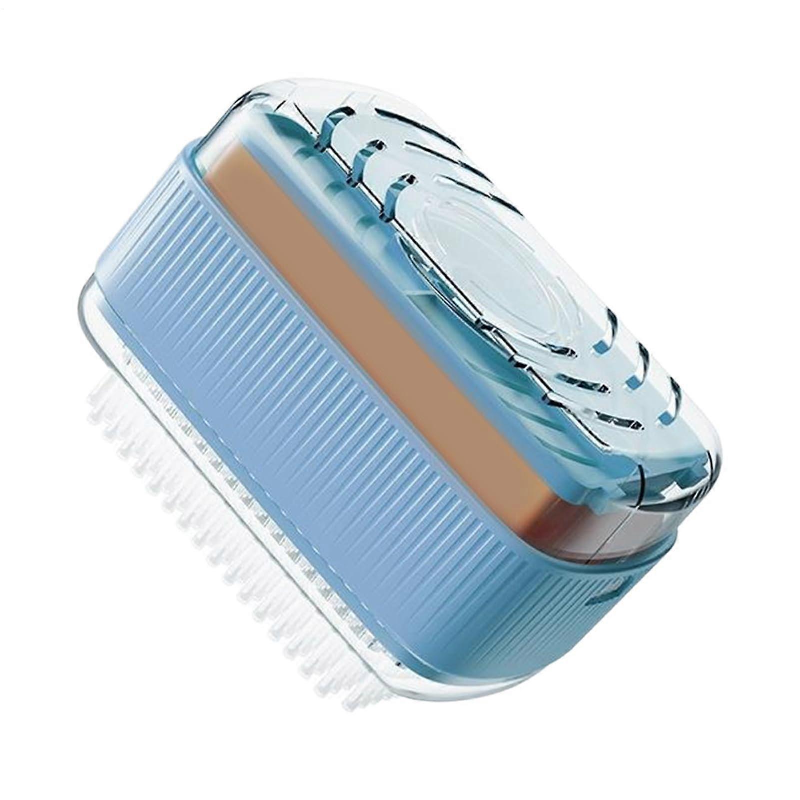 Soap Dispenser Case with Draining Rack for Laundry, Camping, Travel Clothes Cleaning Blue