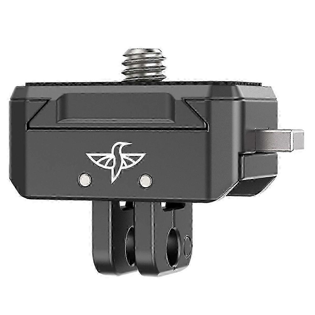 R072 Aluminum Quick Release Mount Adapter Base with Magnetic Action Camera Mount Plate for 1 Unit Camera