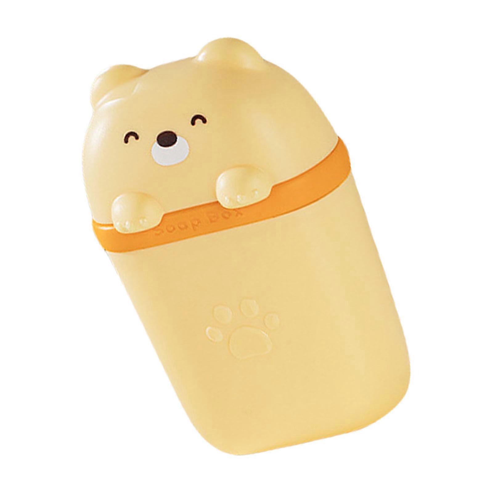 Portable Soap Storage Box Built in Drainage Holes Compact Travel Friendly Design For Bathroom Outdoor Camping Use  Yellow