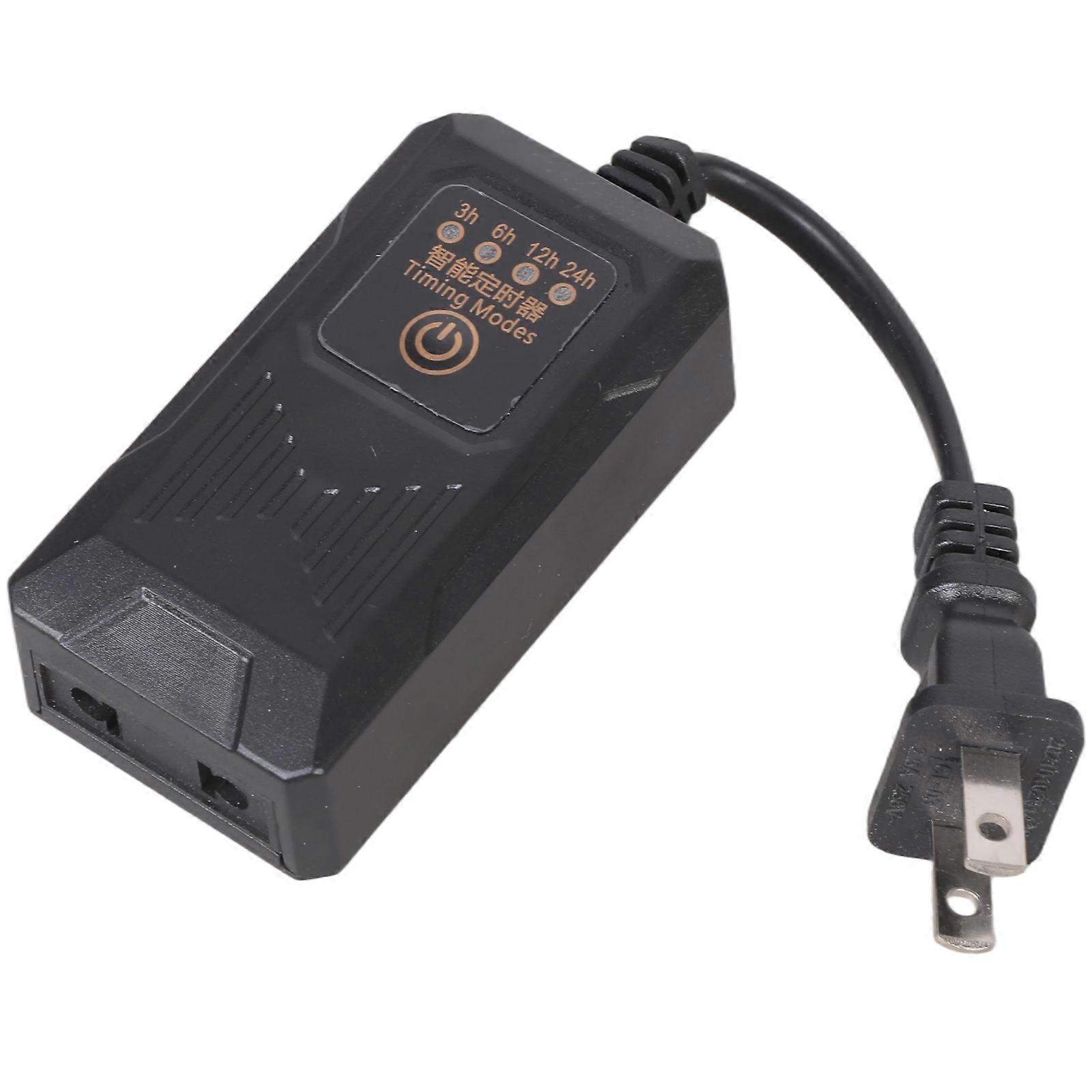 Auto On/Off Timers Plugs 3H 6H 12H 24H Setting 100W For Home Appliances Lights Hydroponics Multicolor