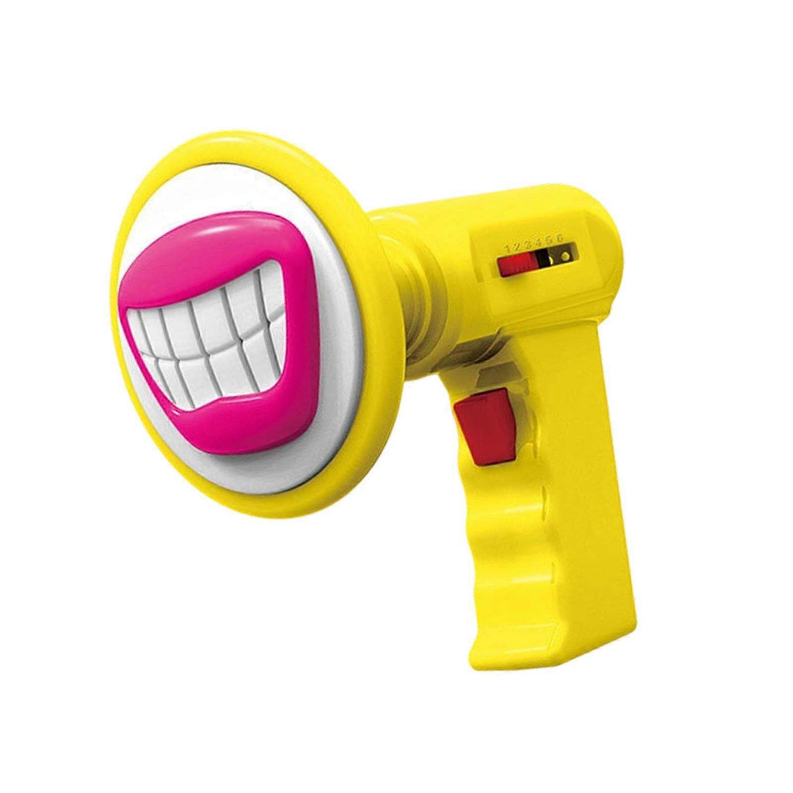 Handheld Prank Megaphone Voice Amplifier Toy with 6 Sound Effects Comedy Voice Changer Device for Children Activity Fun  Yellow