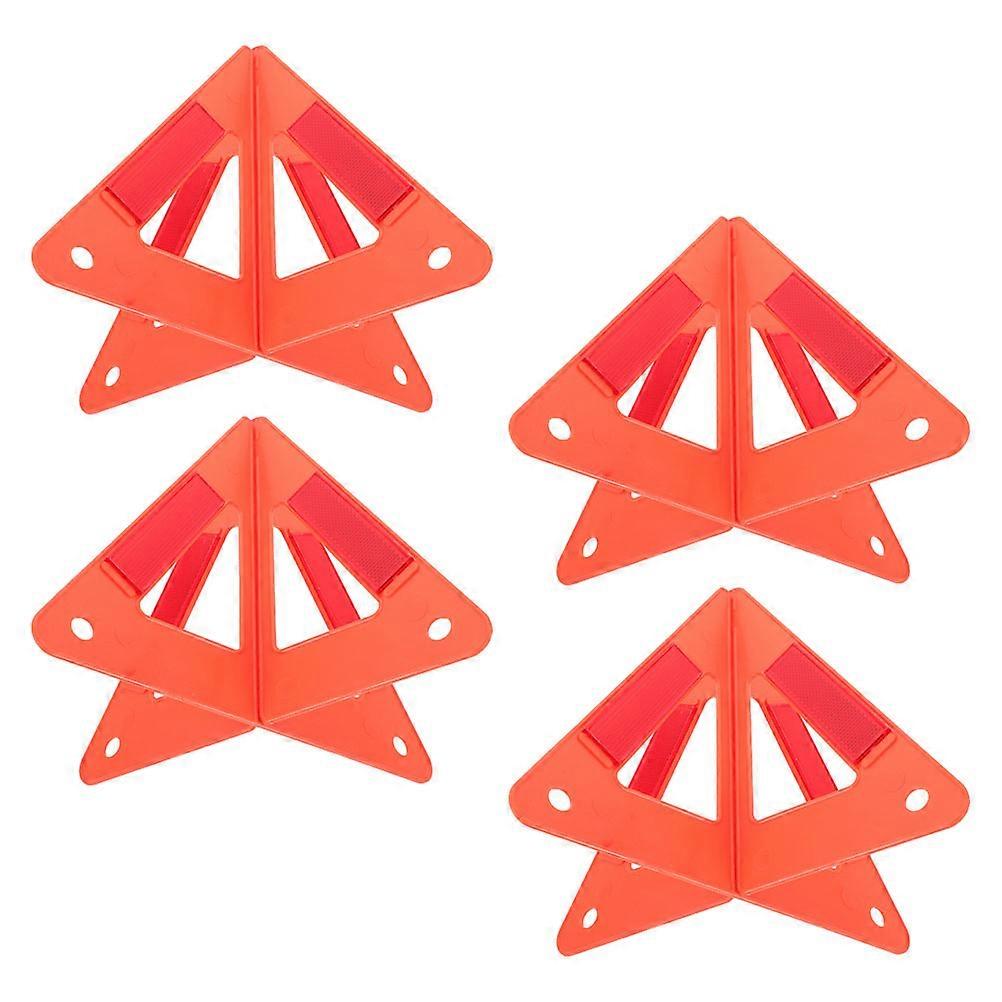Safety Triangles Car Road Warn Sign for Emergency Use 4Pcs Set