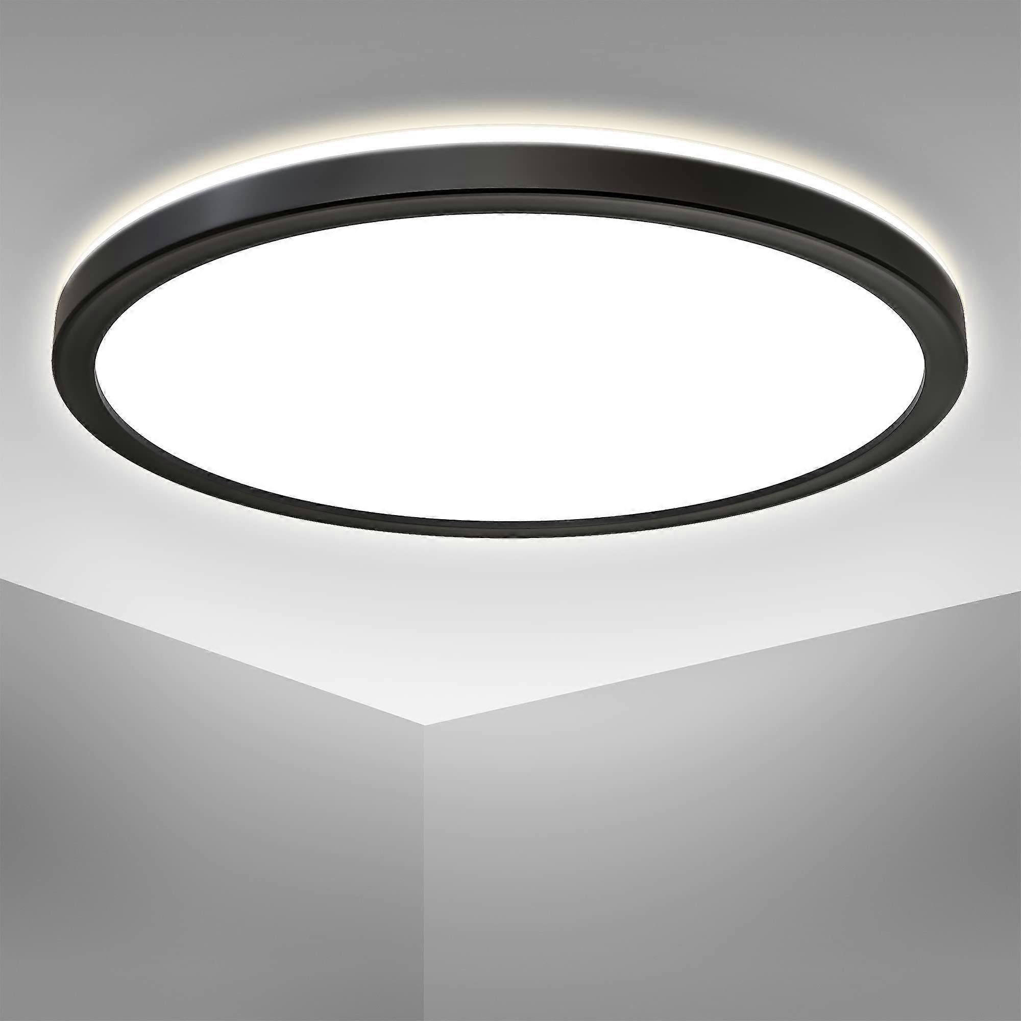 Modern LED Ceiling Light, 20W 2200LM Ceiling Lamp, Black Ceiling Light Fixture, Diameter 25cm, Dimmable(BLACK)