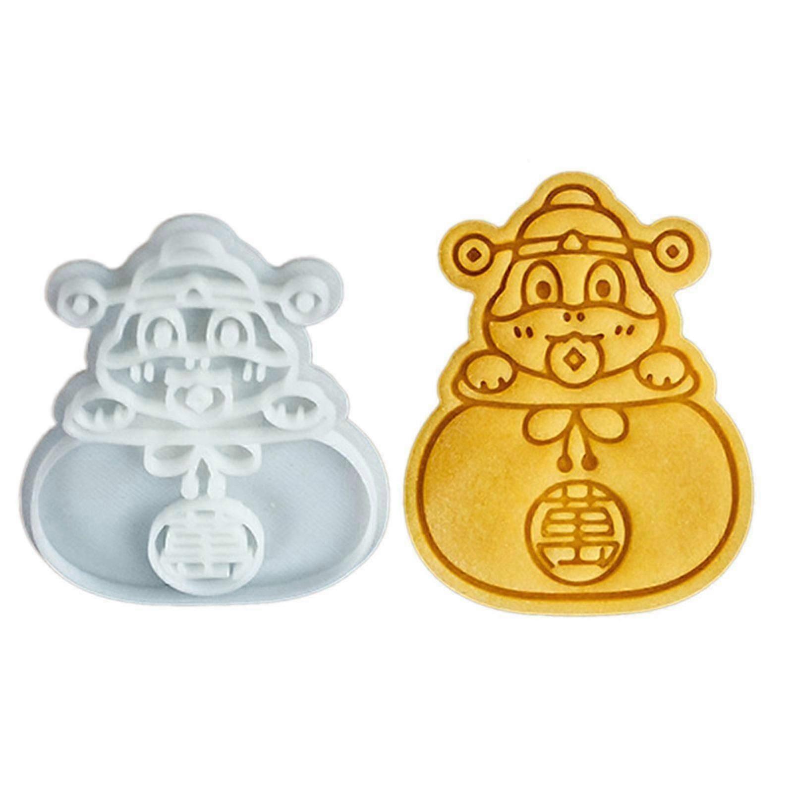 High Quality Plastic Cookie Mold Easy To Use Fortune Bag Stamp Cookie Baking Molds For 2025 Snake Year Baking 26s