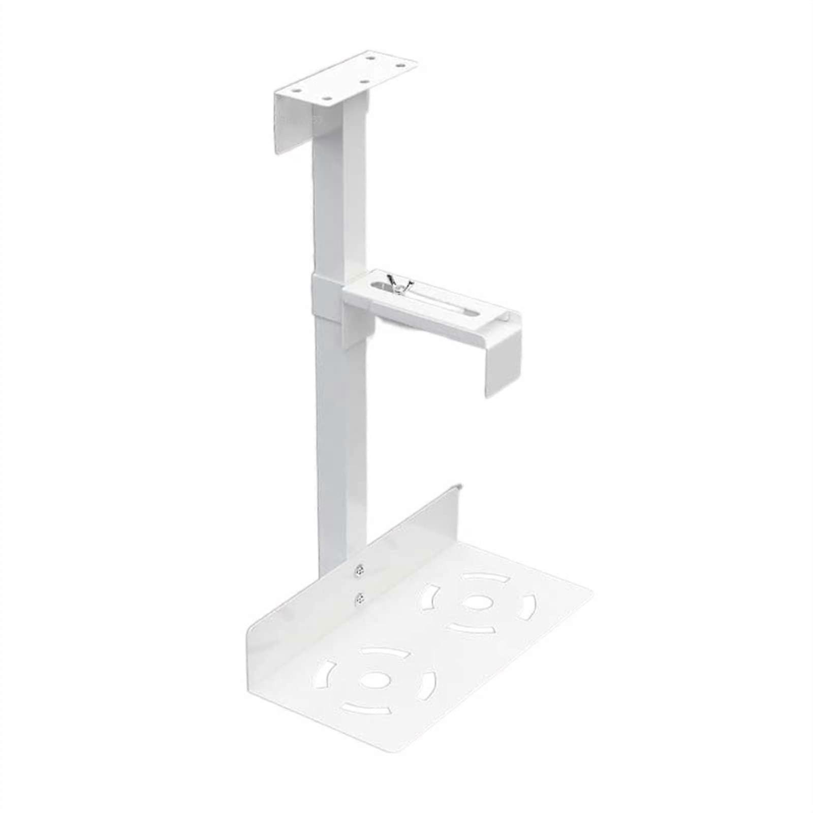 Universal PC Case Holder Under Desk, WallMount CPU Stand, Adjustable Mainframe Hanger Bracket, Fits Most Cases, White