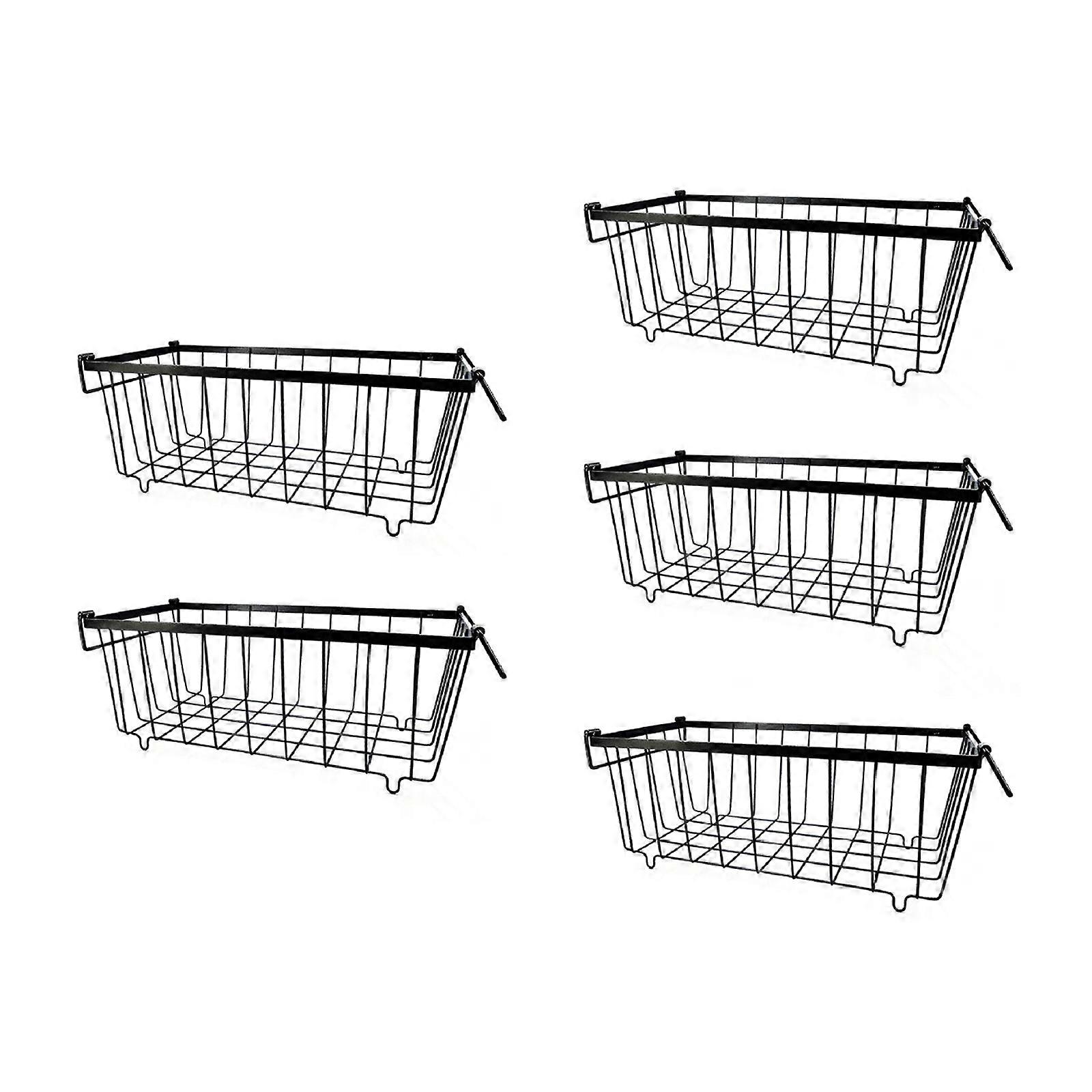 Pack of 5 Stackable Freezer Baskets Freezer Organizing Case Freezer Containers Metal Texture Suitable for Refrigerator Multicolor