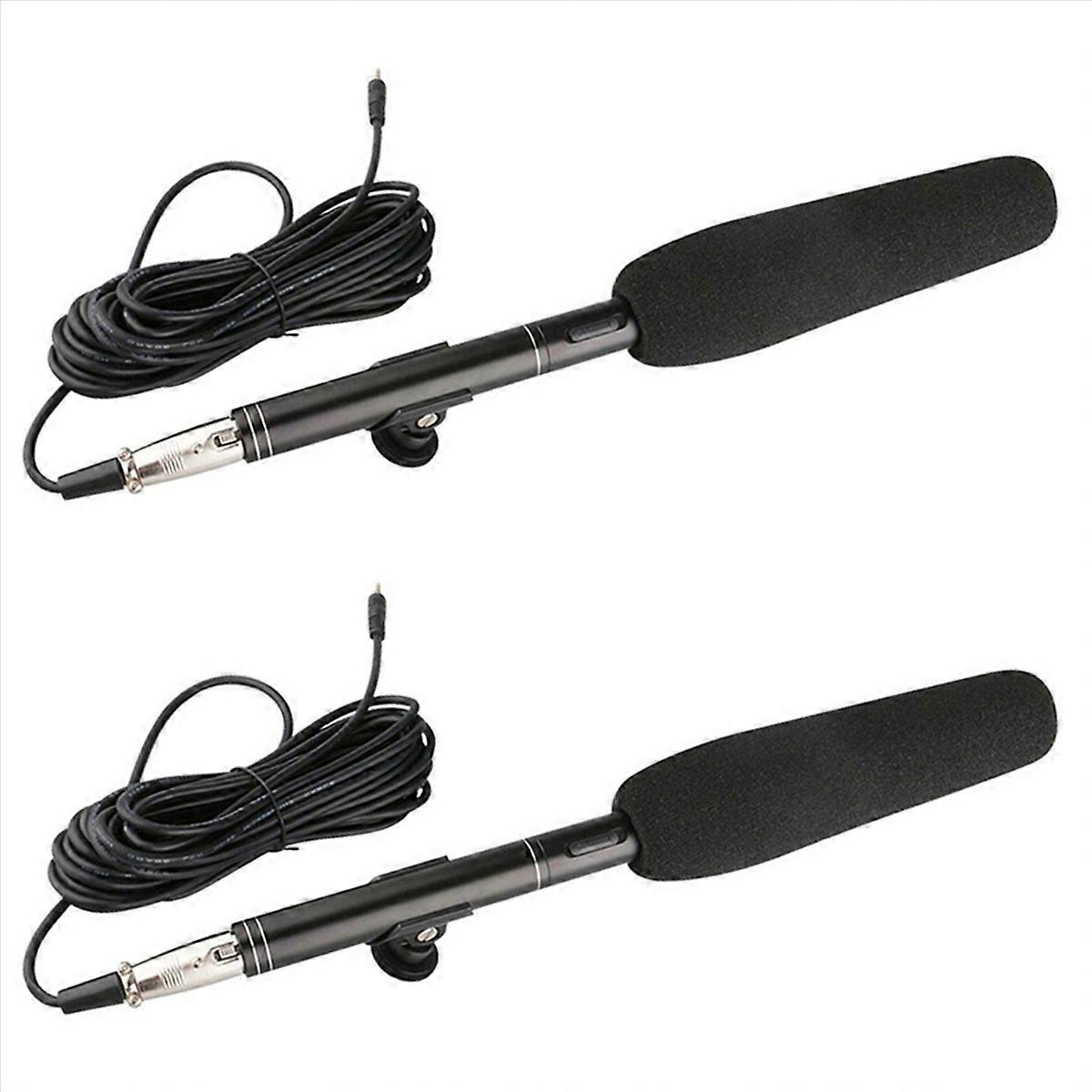 2X Professional Condenser Microphone Interview Recording Vlog Live Mic for // /DSLR 280X22mm