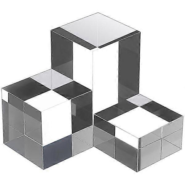 3 pcs Acrylic Blocks Acrylic Cube Stand Jewelry Display Stand Craft Display Blocks