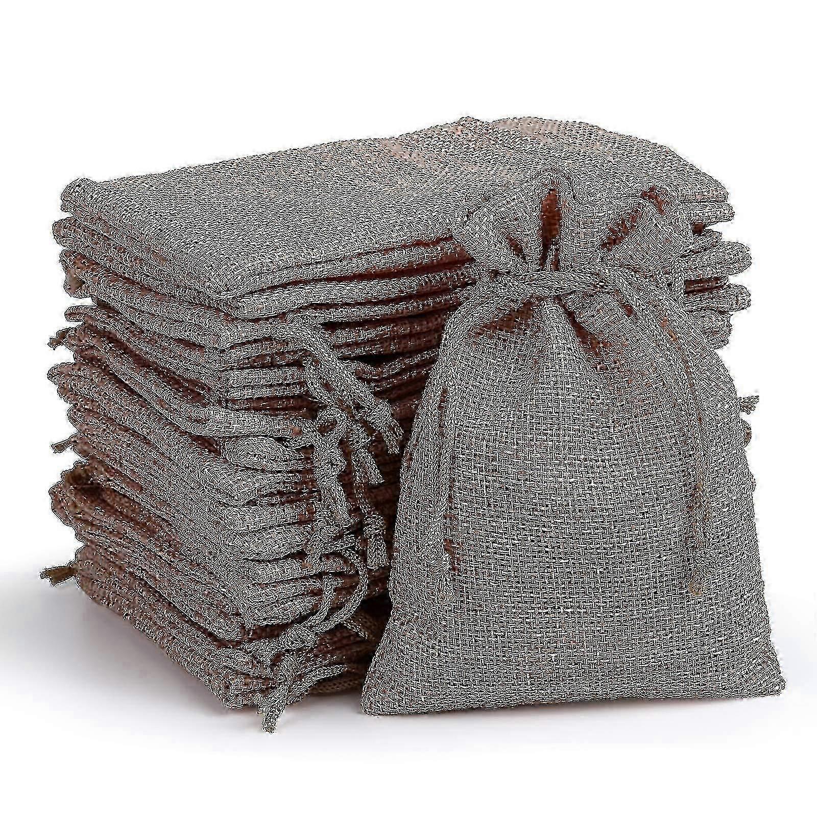 20pcs الكتان الجوت هدية الحقائب حقائب ، أكياس هسيان كيس الرباط أكياس المجوهرات الحقائب حزب التخزين التفاف