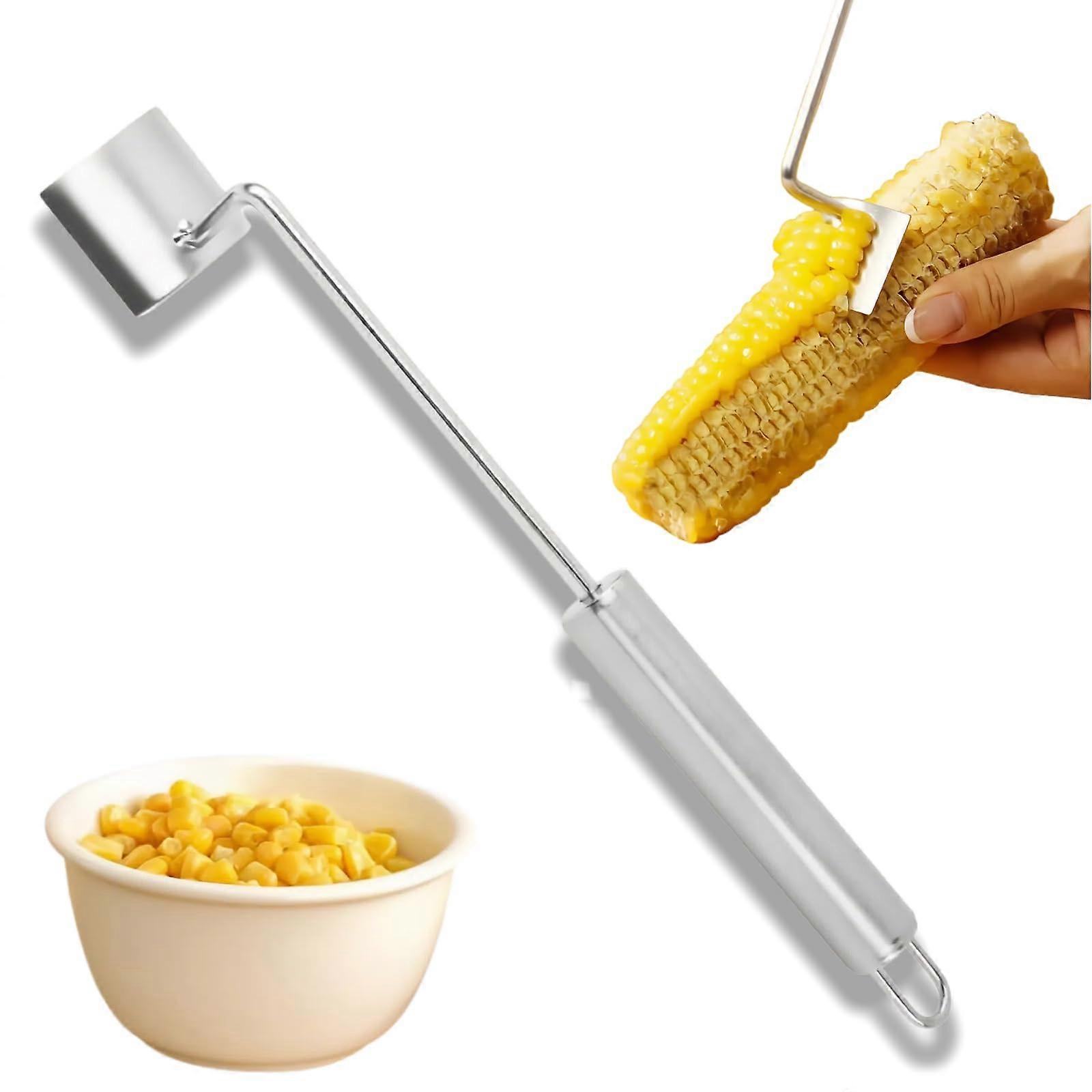 Stainless Steel Corn Cob Remover Tool with NonSlip Grip for Fast Kernel Removal and Easy Storage
