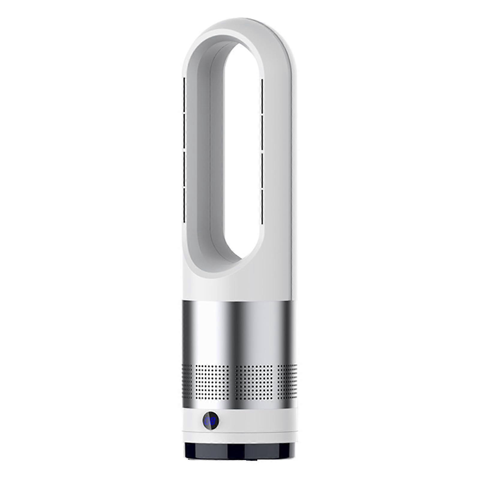 Bladeless Heater Fan with Air Purifier, Remote Control, 8 Speed, 80° Oscillation, Timer, Quiet Portable Silver