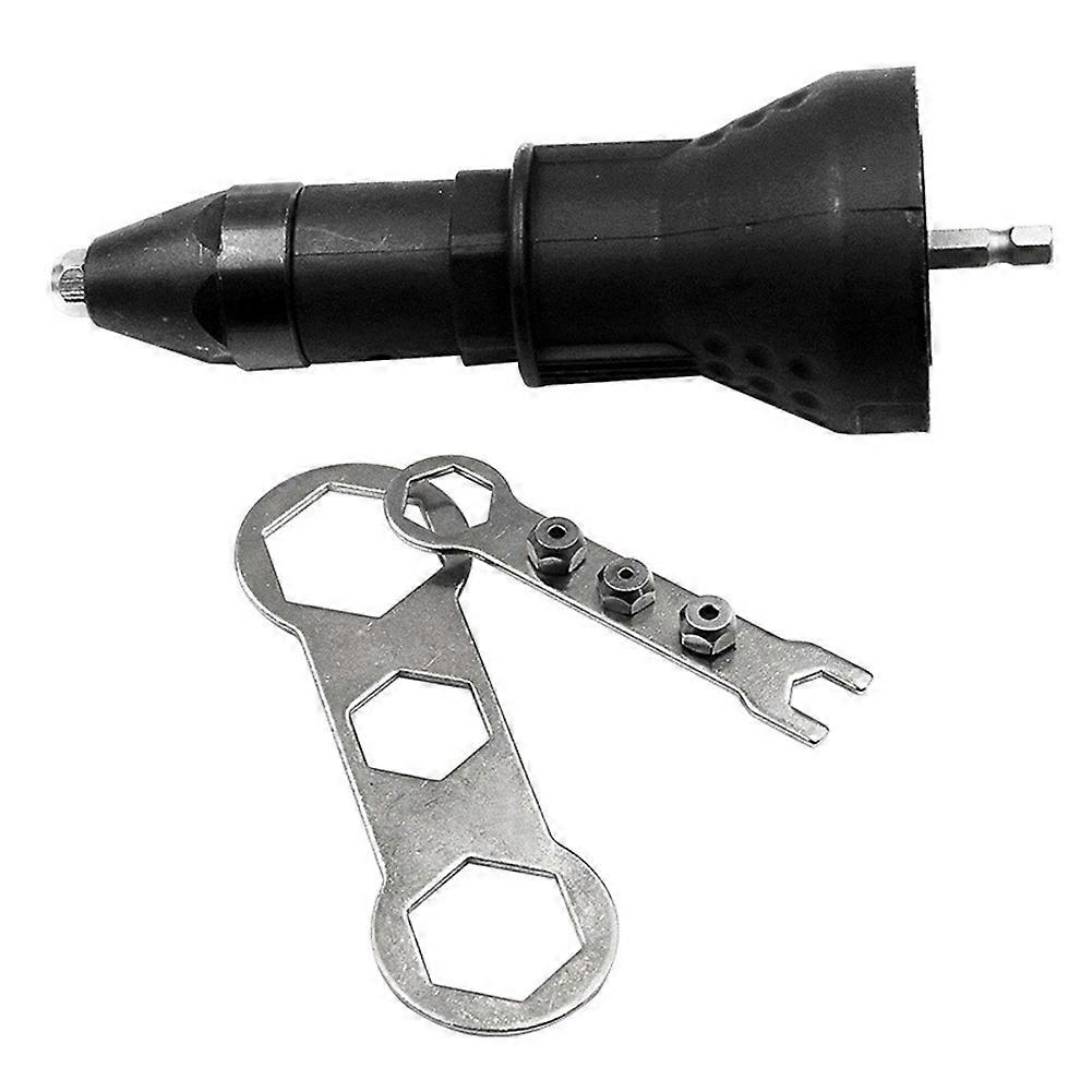 Rivet Nut Adapter SetAKAPE- Rivet for Cordless Drill Riveter Electric Rivet Nut Rivet Tool 2.4-4.8mm (Black)