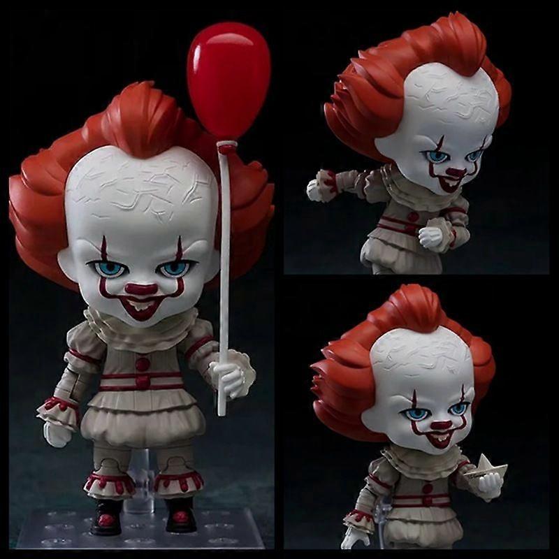 Pennywise the Clown Articulated Interchangeable Face Chibi Figurine PVC Collectible Model 10cm Scale Model