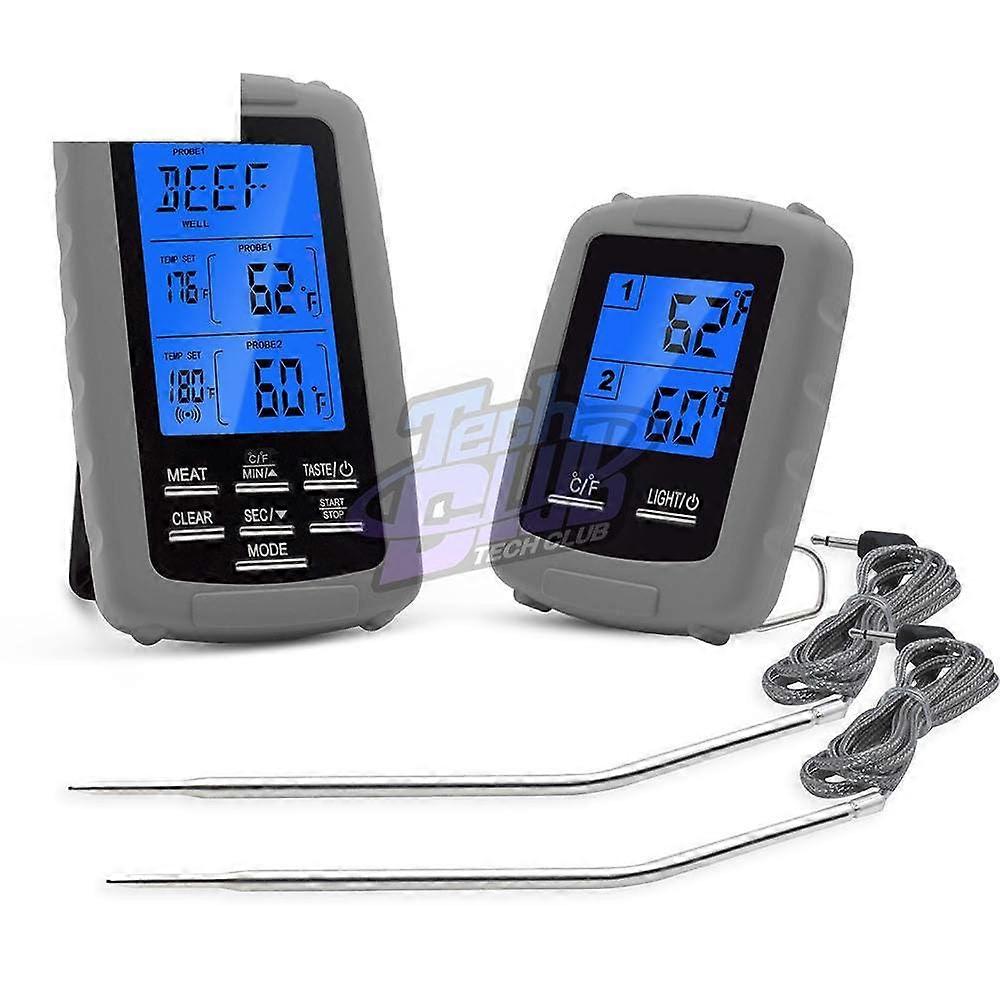 Wireless Meat Thermometer with Dual Probe and LCD Display for BBQ Grill Cooking 330ft Range