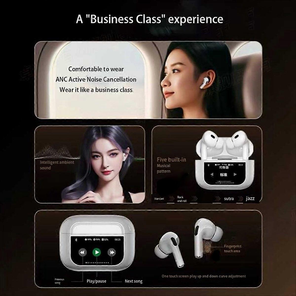   A8Pro Bluetooth 5.4 Wireless Earphones LCD Color Screen B