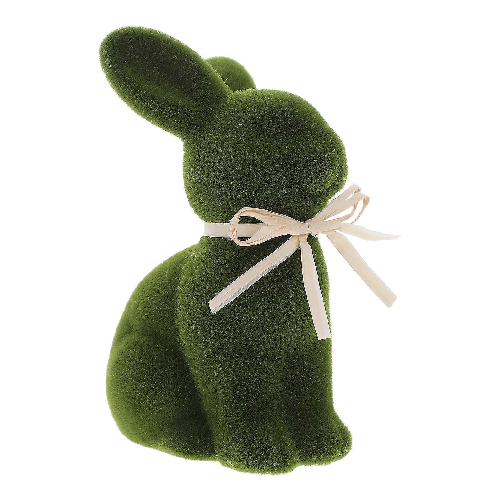 Easter Bunny Figurine for Decoration with Flocking Foam Material