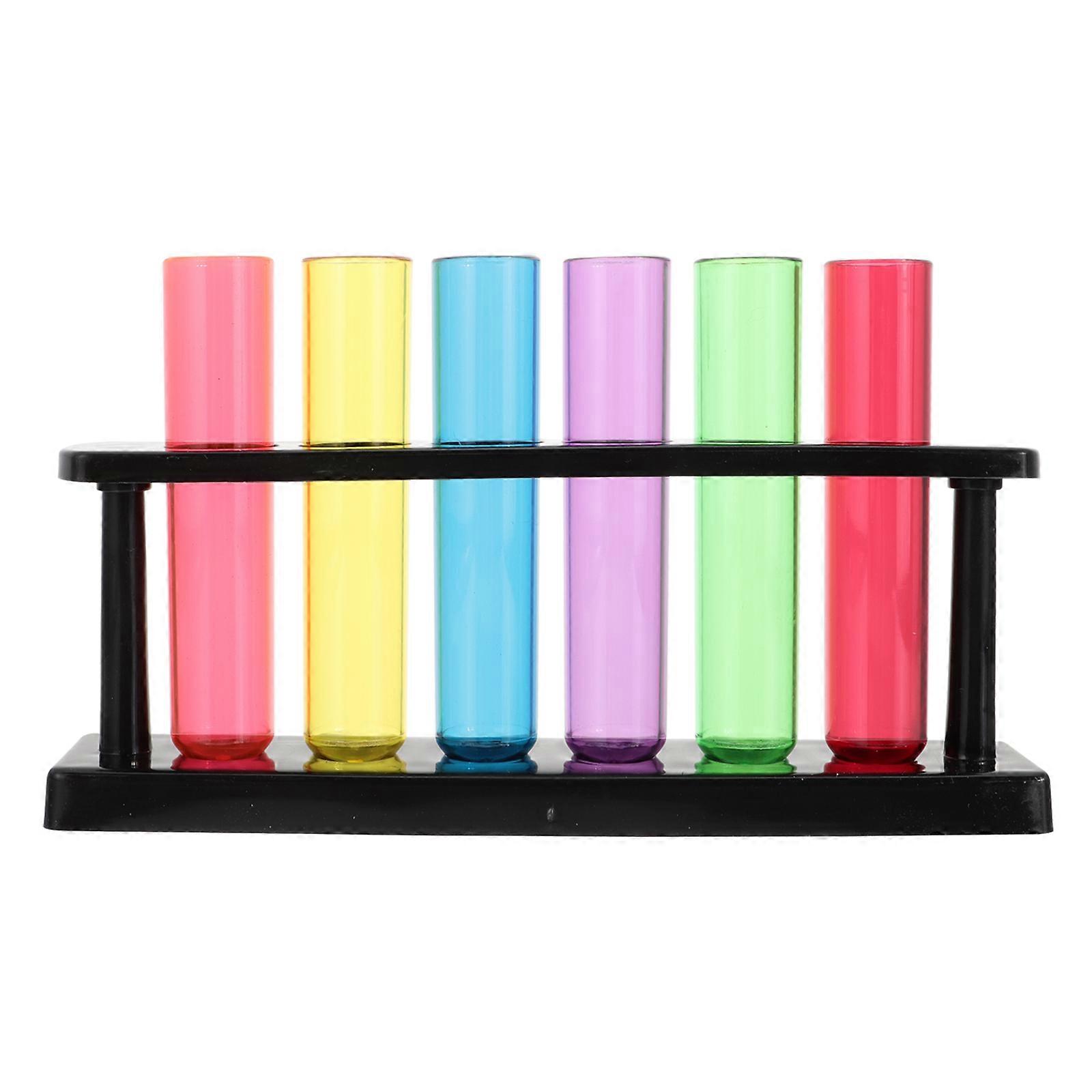 1 Set Clear Plastic Test Tubes for Science Experiments