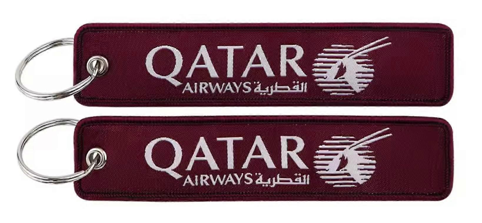 Aviation Keychain for Qatar Airways with Durable Metal Ring for Easy Bag and Key Organization