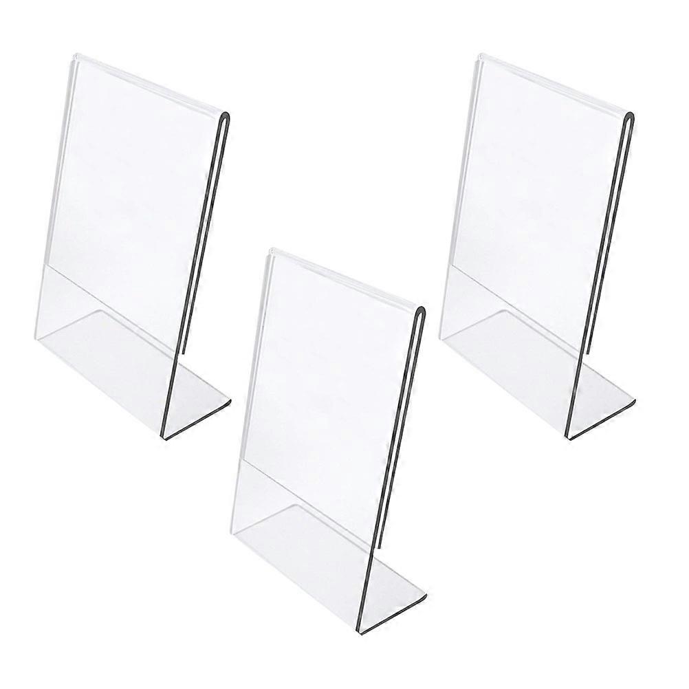 3Pcs Acrylic Sign Holder for Bar Transparent Clear Document Display Stand