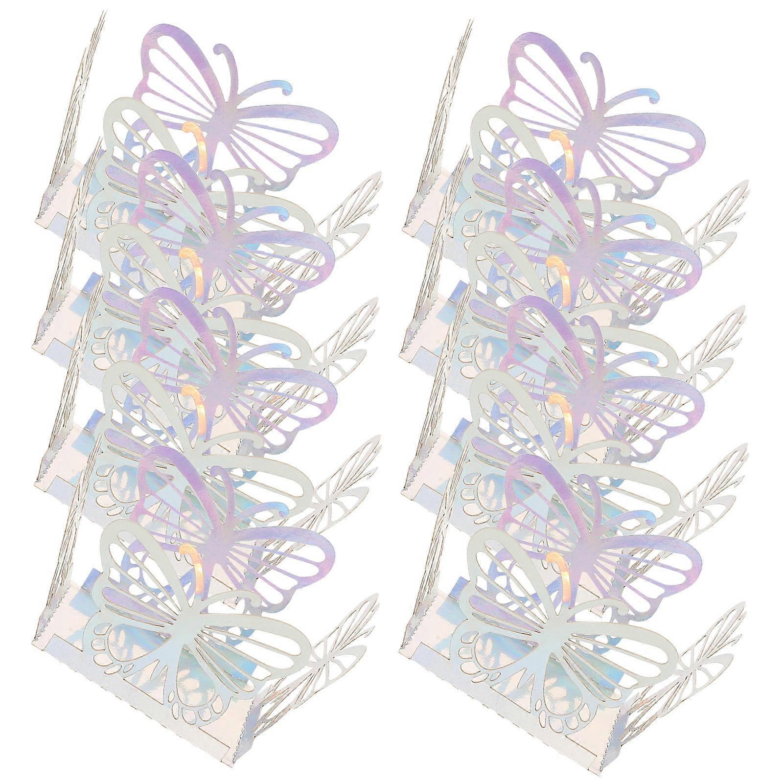 Silver Candy Paper Boxes for Storage Use 50Pcs Hollow Butterfly Truffle Wrappers