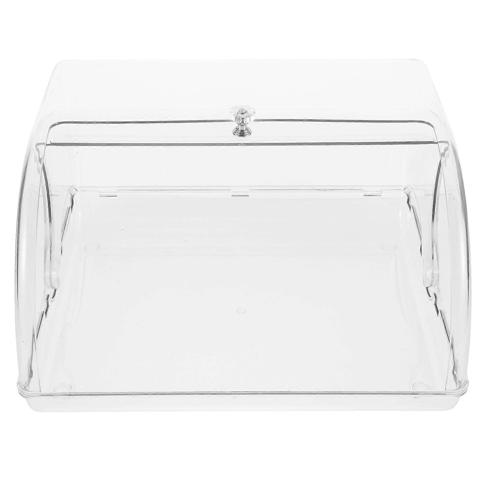 Transparent Plastic Bread Box Container with Rolltop Lid for Bread