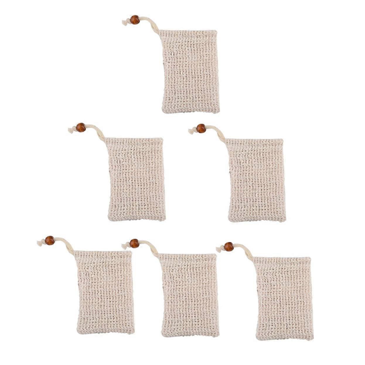 6pcs Foaming Soap Bag Mesh Soap Saver Pouch Quick Foaming Bath Scrub with Hanging Drawstring