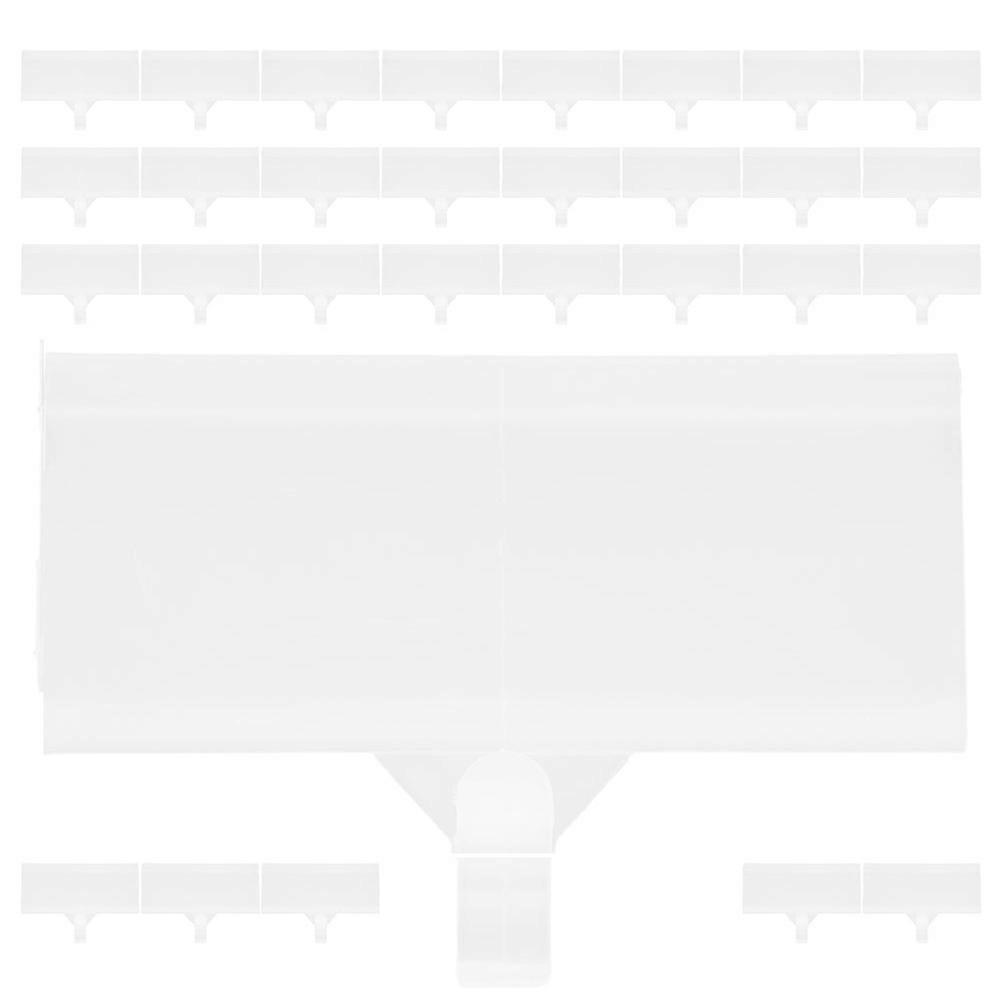 White Plastic Shelf Label Holders for Storage 120Pcs Transparent Tags