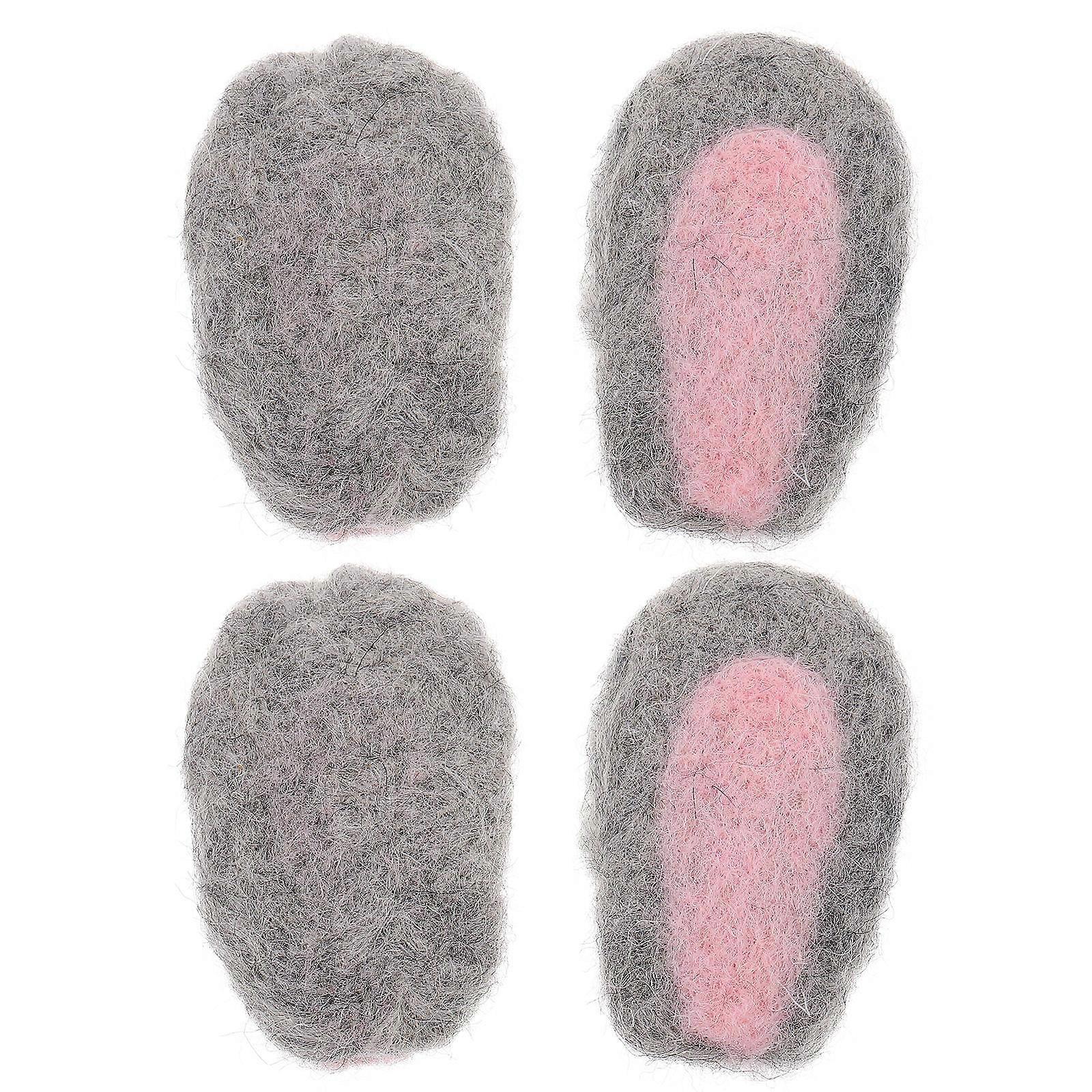 DIY Hairpin Rabbit Ear Felt Wool Hair Clip Function 4Pcs