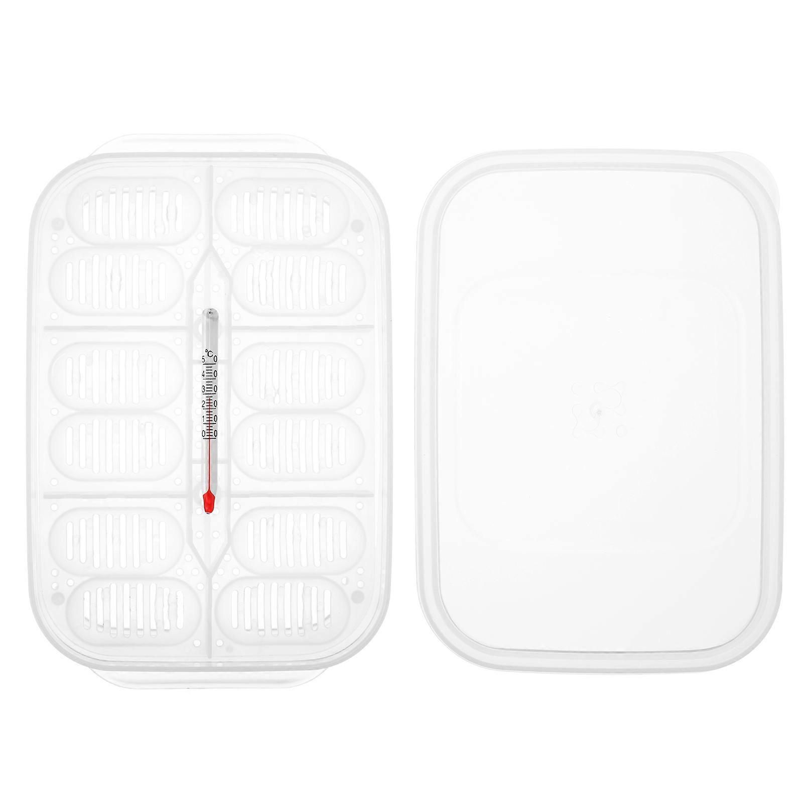 Reptile Egg Breeding Box with Thermometer Popetpop 3Pcs Transparent