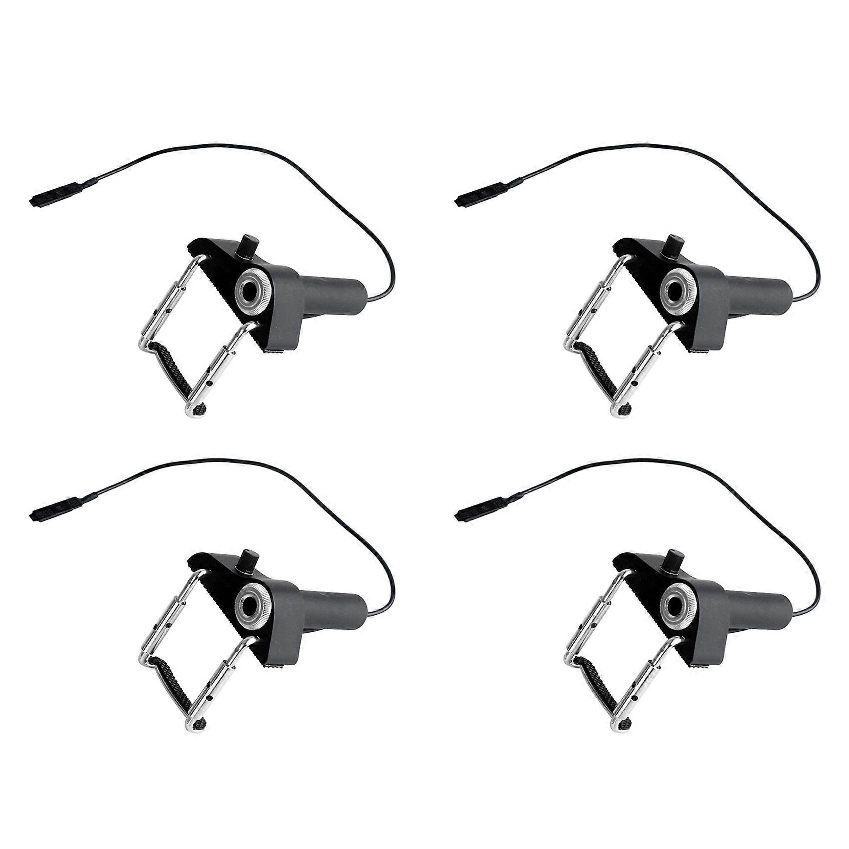 4X Violin Pickup Portable Piezo Violin Pickup CV-19 with External Jack Mount for Ukulele