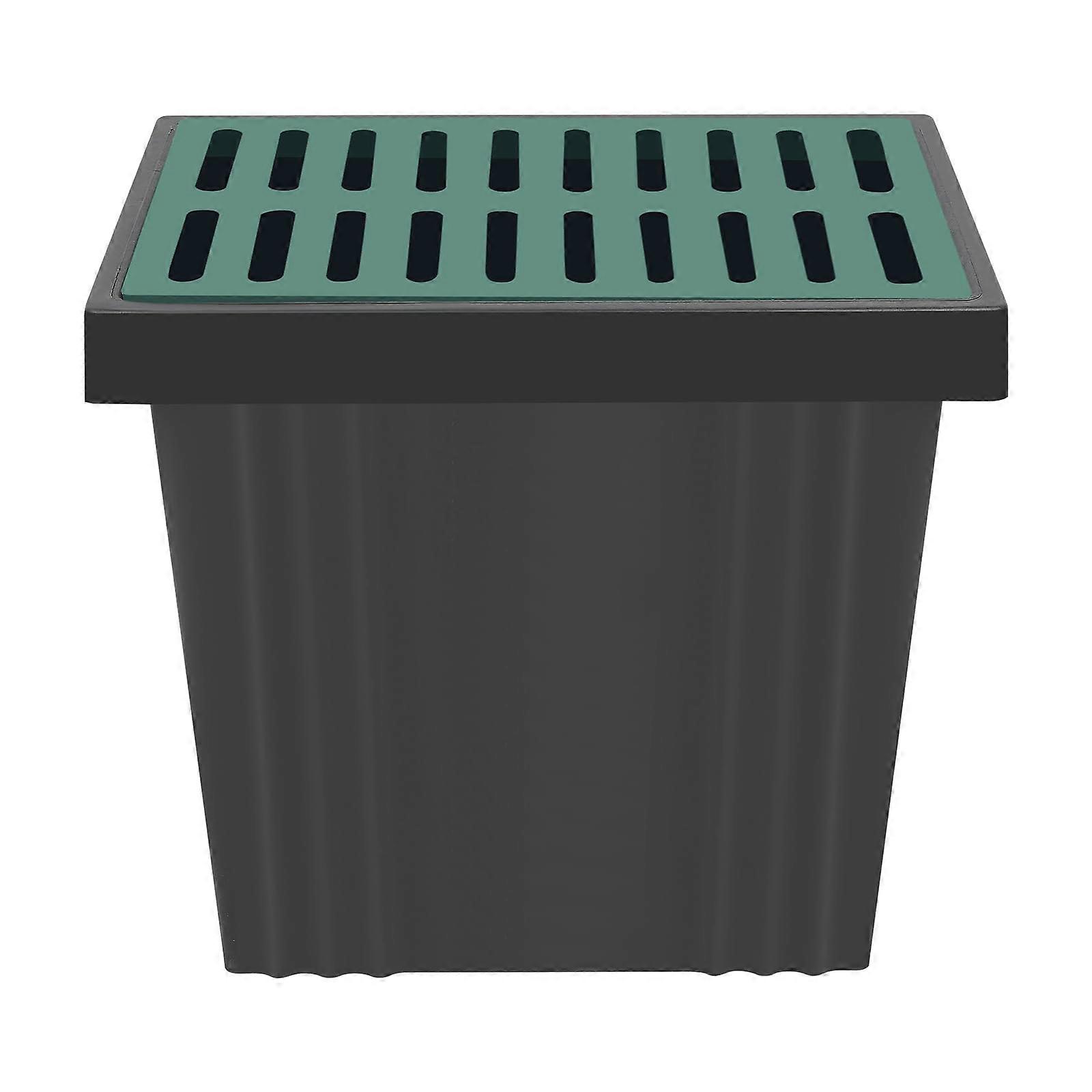 Drainage Catch Basin 22Gallon with Grate for Yard Drain System, Large Capacity Outdoor Flood Prevention