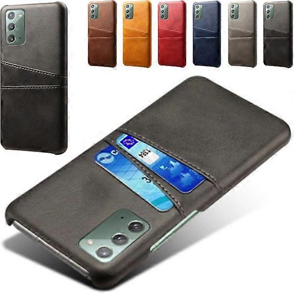 Compatible with Samsung Note20 case cover protection leather card visa mastercard - Gray Note20