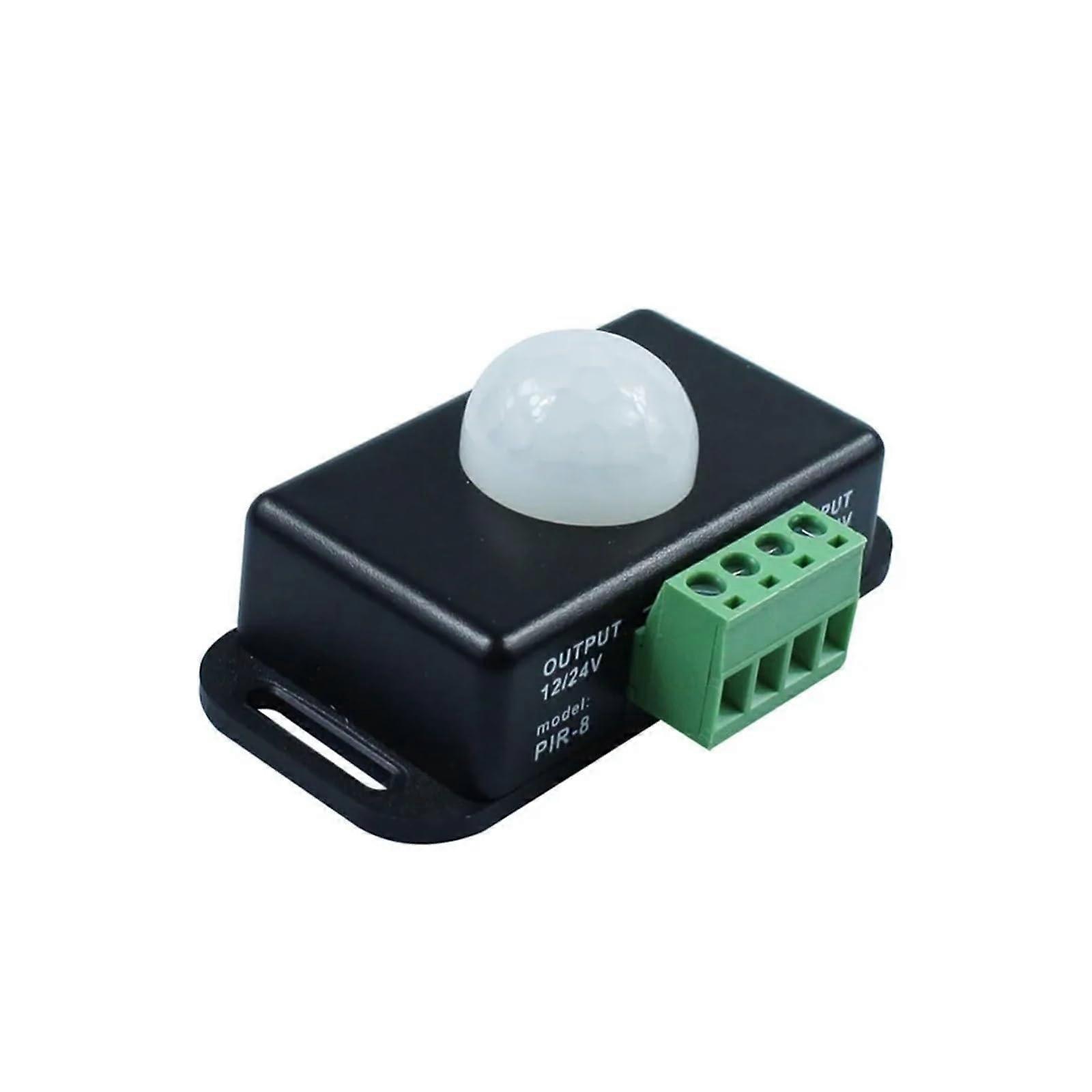 LED Motion Sensor Switch with Remote Control, 12V 24V Smart Energy Saving Black Controller