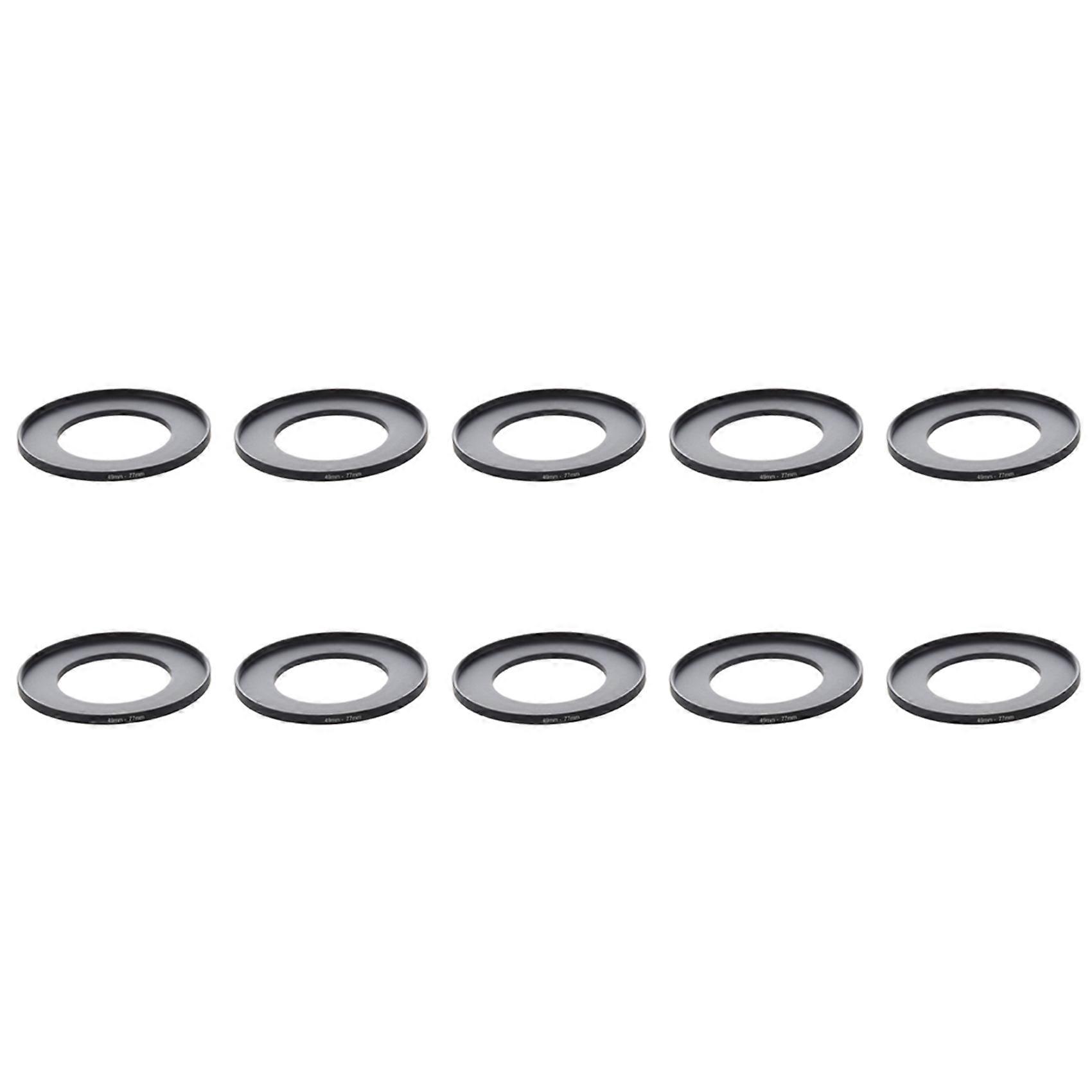 10X Camera Lens Filter Step Up Ring 49mm-77mm Adapter Black