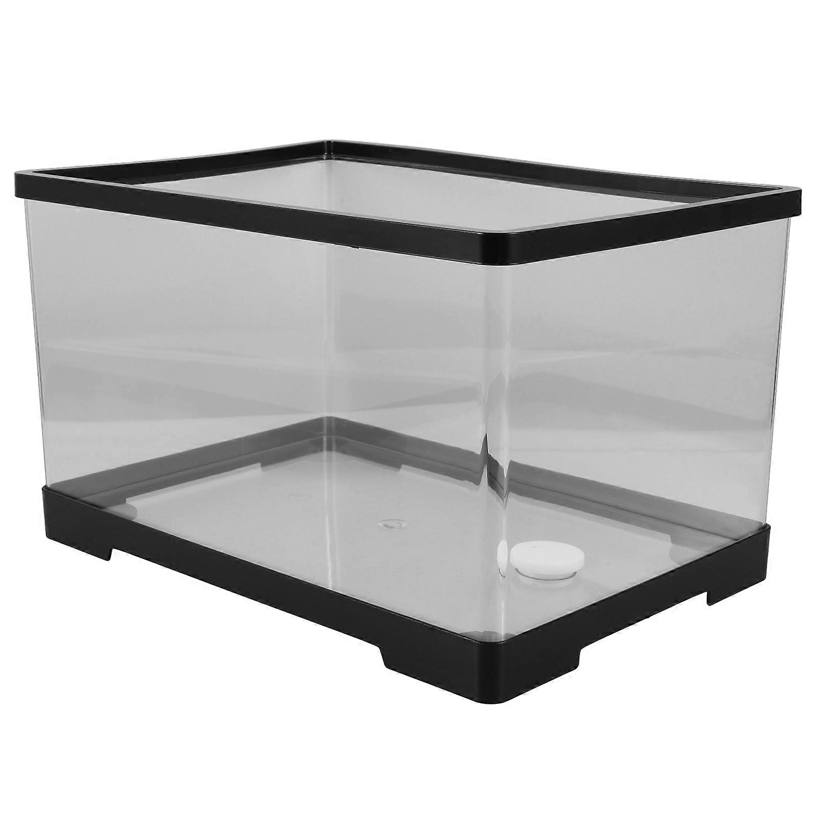 Tanque de acrílico transparente para tortugas, para exhibición, mini acuario de escritorio