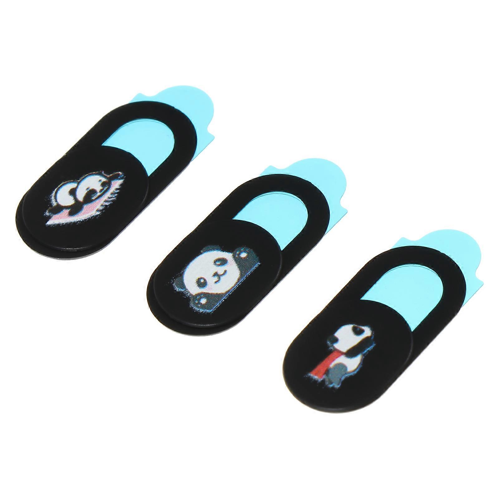 Camera Control Cover Slide Panda Design Anti-Hacking Privacy Protection ABS Material Small Light Thin 3Pcs