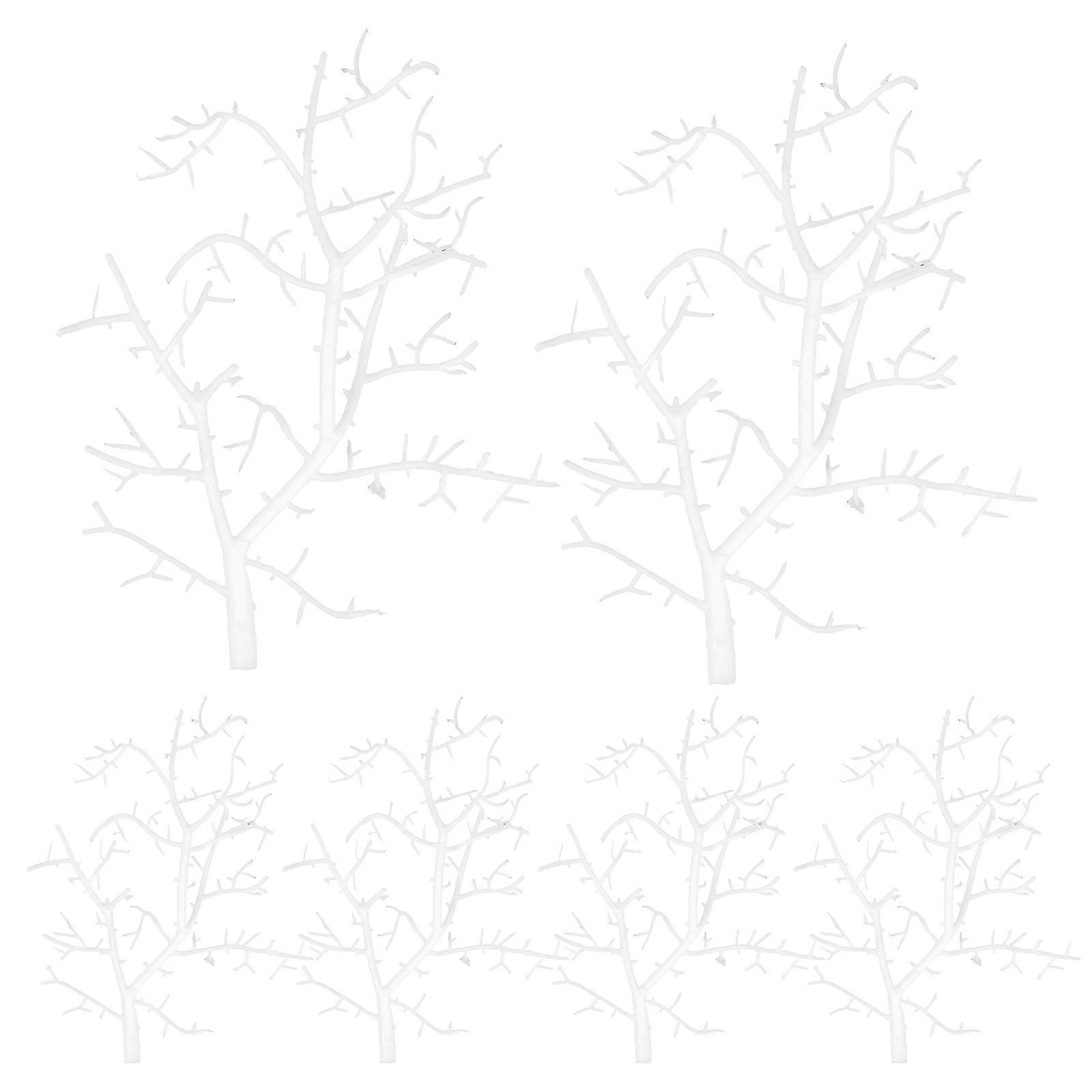 Artificial Antler Branches for Decorating 6Pcs White Plastic Decorative Twigs