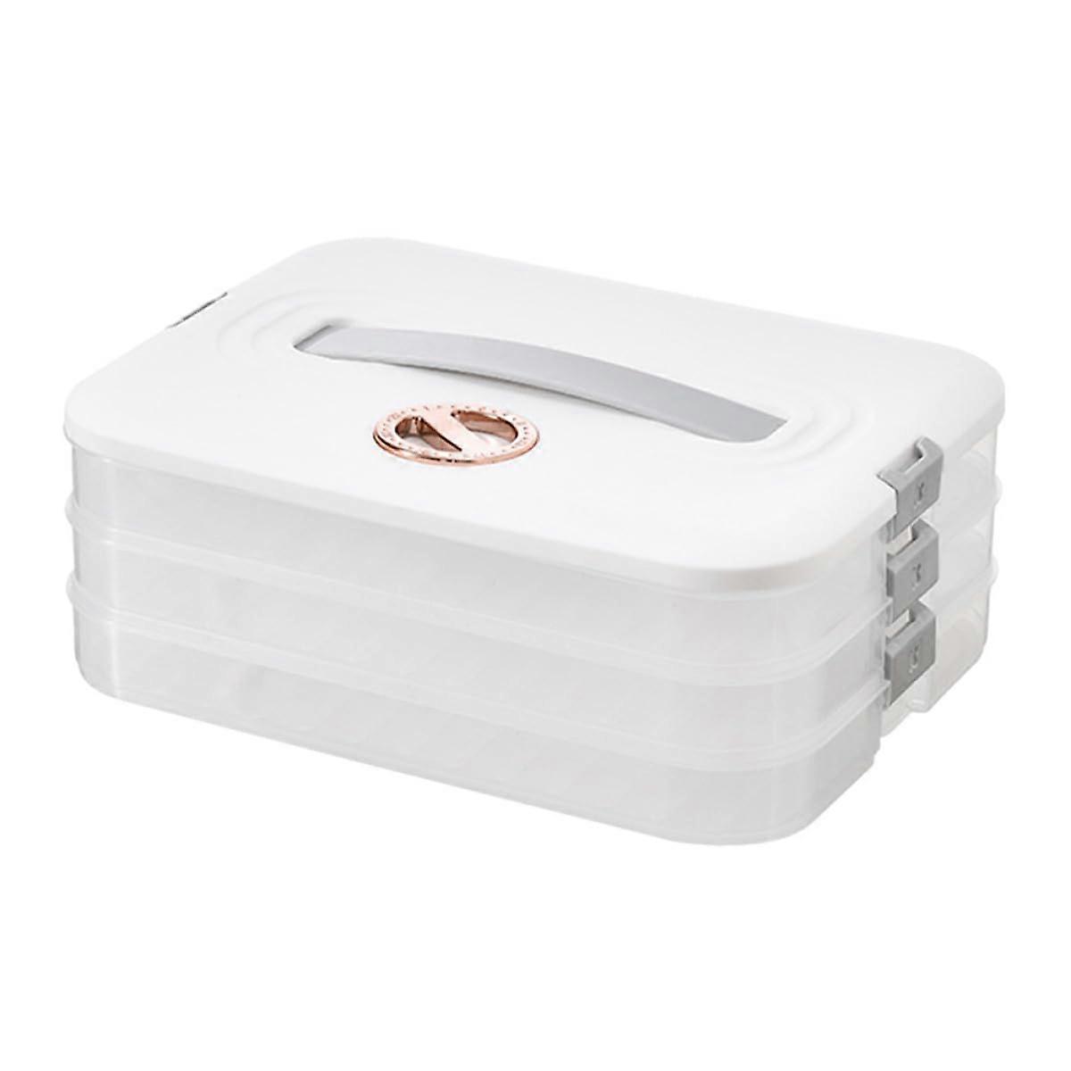 Fridge Organizer 3Tier Stackable Storage Box with Handle and Lid for Kitchen Refrigerator