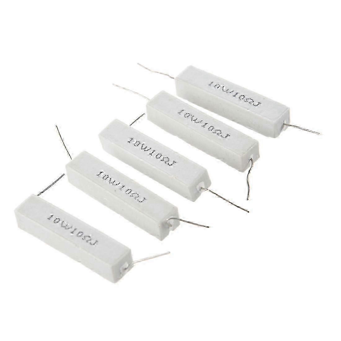 10W 10 Ohm 5% Winding Ceramic Cement Power Resistor x 5