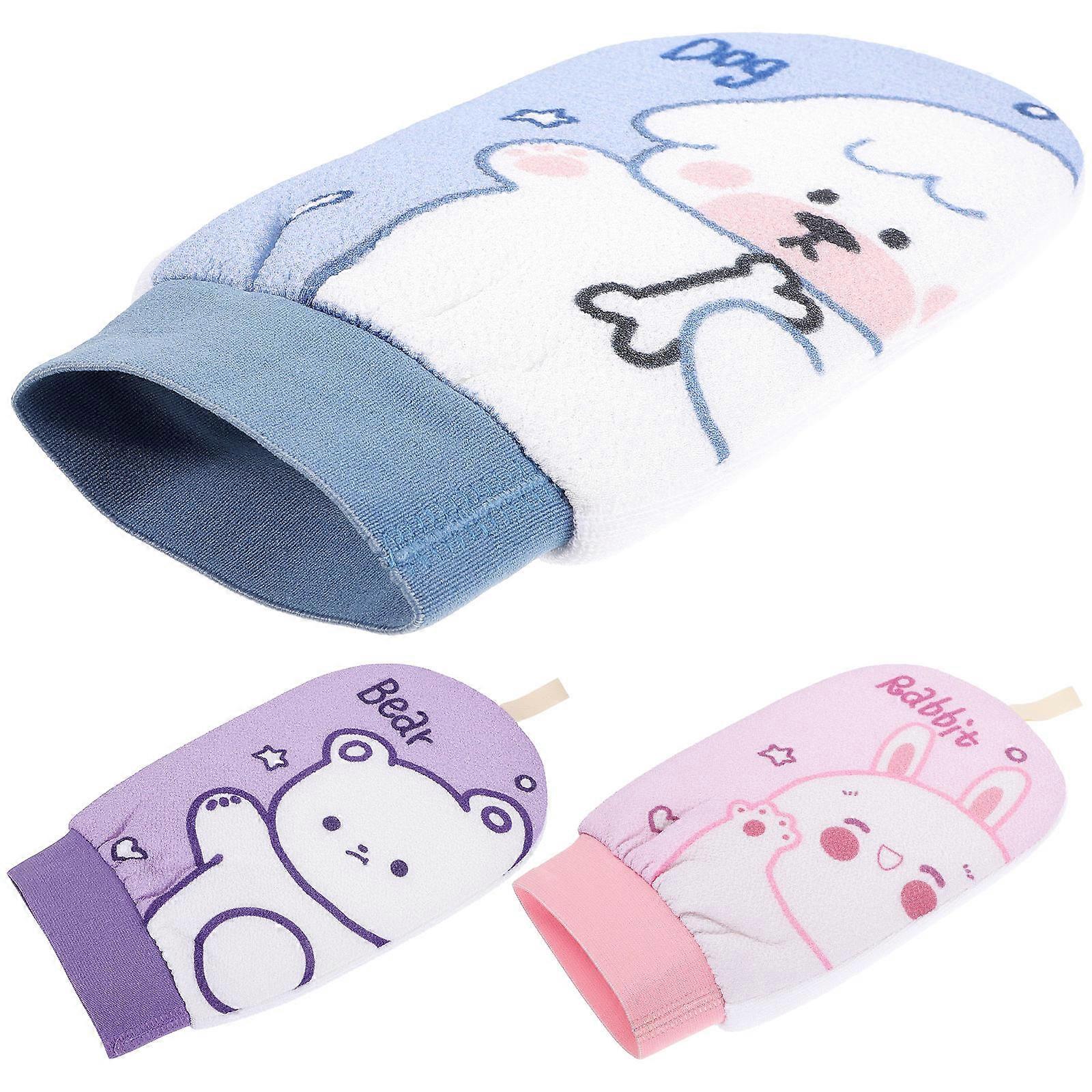 Spa Gloves Body Shower Mitts for Bath Use 3Pcs Assorted Colors