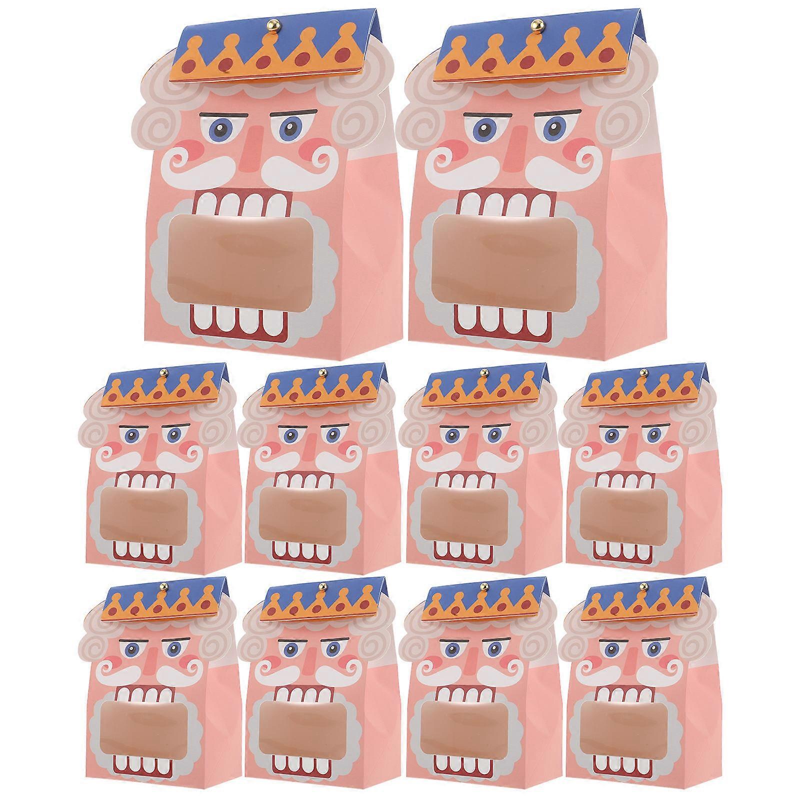 Christmas Cookie Boxes Nutcracker Cookie Boxes Nutcracker Shape Cardboard Material 17.70X11.50X7.70CM 10Pcs